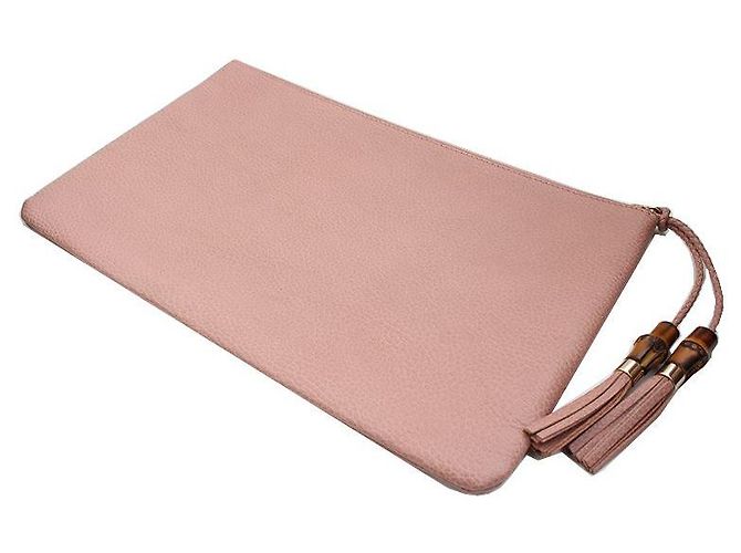 Gucci Bamboo Indie Pink Leather Clutch Bag - view 3