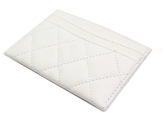 Chanel White Soft Caviar Card Holder - view 3