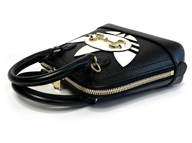 Gucci Adidas Horsebit Schultertasche mit Obergriff Schwarz - Ansicht 11