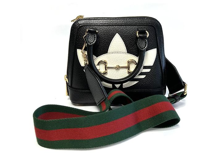 Gucci Adidas Horsebit Schultertasche mit Obergriff Schwarz - Ansicht 5