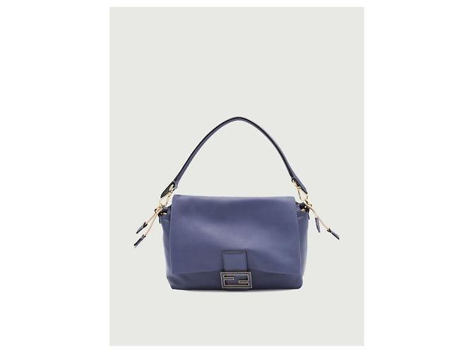 Fendi Medium Napa-Leder Baguette-Tasche Blau - Ansicht 4