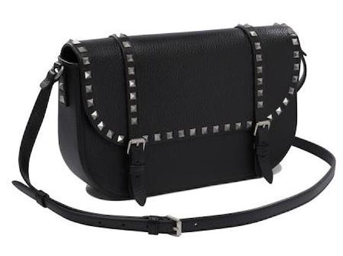 Valentino Borsa Messenger Grande Rockstud Nero - vista 5
