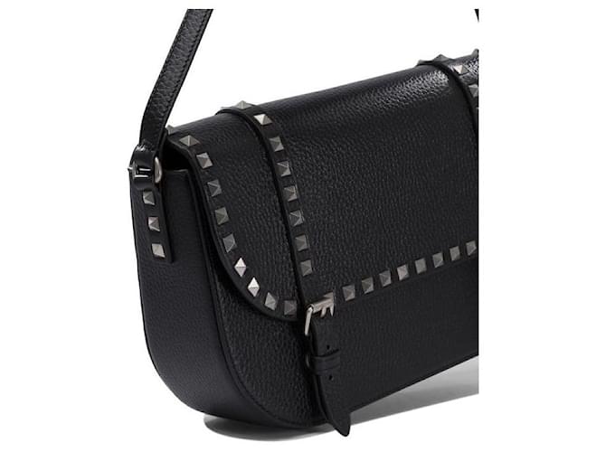 Valentino Borsa Messenger Grande Rockstud Nero - vista 7