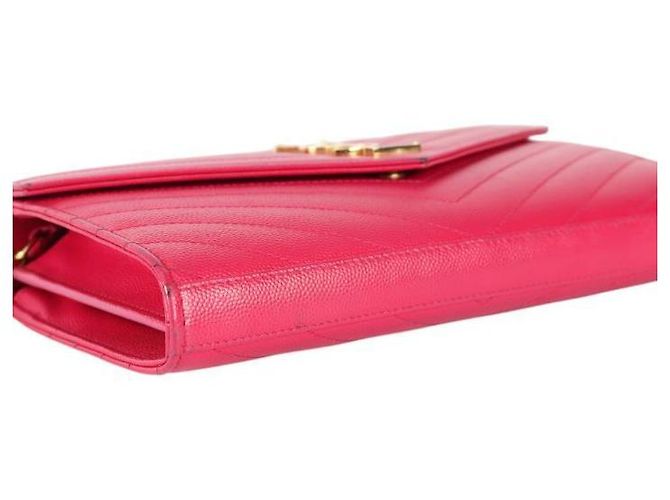 Saint Laurent Borsa a tracolla WOC in pelle rosa - vista 4