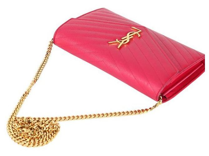 Saint Laurent Borsa a tracolla WOC in pelle rosa - vista 5