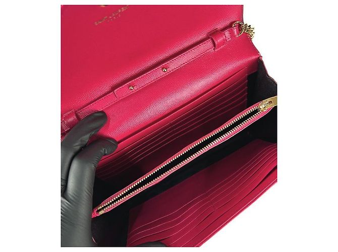 Saint Laurent Borsa a tracolla WOC in pelle rosa - vista 6