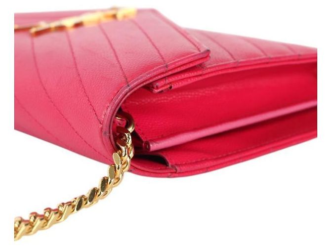 Saint Laurent Borsa a tracolla WOC in pelle rosa - vista 8