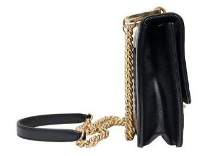 Chanel Borsa a spalla nera CC in rilievo con catena - vista 2