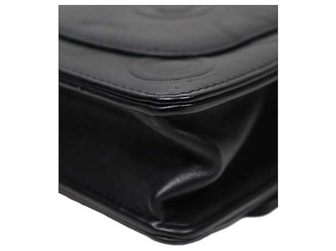 Chanel Borsa a spalla nera CC in rilievo con catena - vista 5
