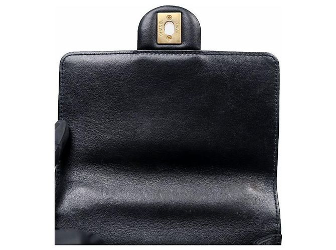 Chanel Borsa a spalla nera CC in rilievo con catena - vista 7