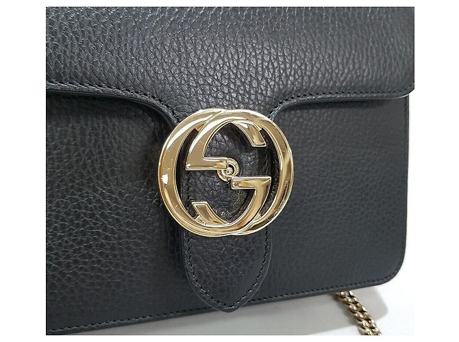 Gucci Piccola borsa a spalla con catena intrecciata Nero - vista 2