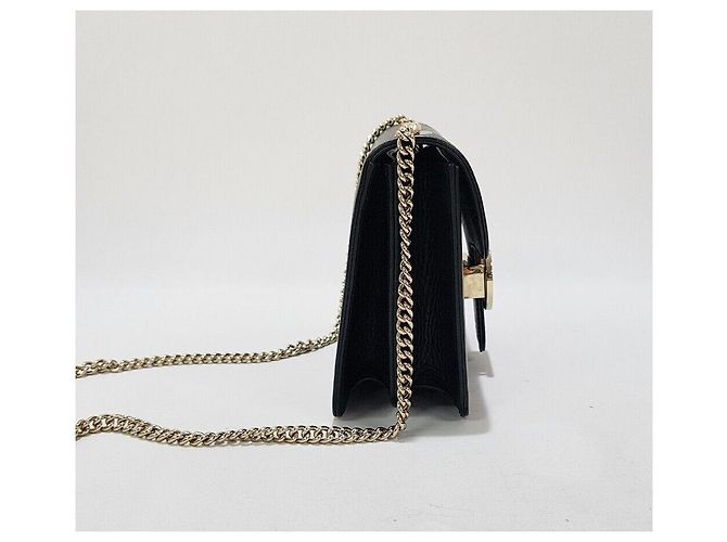 Gucci Piccola borsa a spalla con catena intrecciata Nero - vista 3