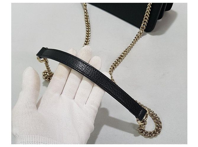 Gucci Piccola borsa a spalla con catena intrecciata Nero - vista 5