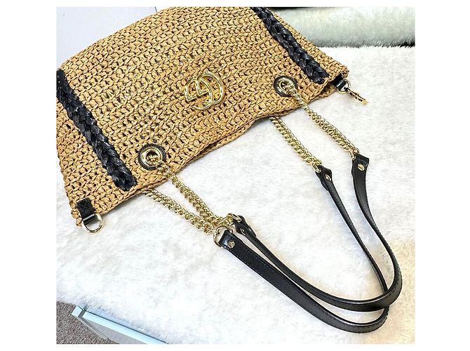 Gucci Borsa a spalla con catena Raffia Marmont oro beige Marrone - vista 7