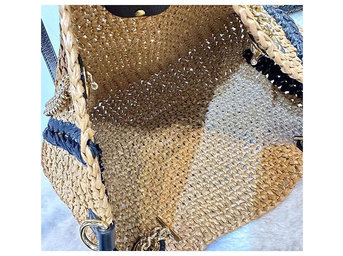 Gucci Borsa a spalla con catena Raffia Marmont oro beige Marrone - vista 8