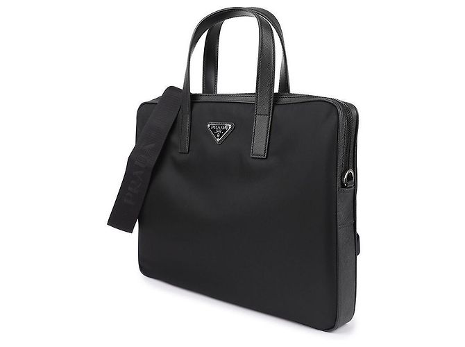 Prada Borsa porta documenti in nylon Nero - vista 4