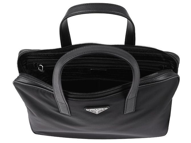 Prada Borsa porta documenti in nylon Nero - vista 7
