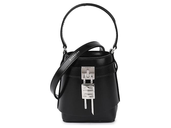 Givenchy Sharklock Box Leder Mikro-Eimer Tasche Schwarz - Ansicht 4