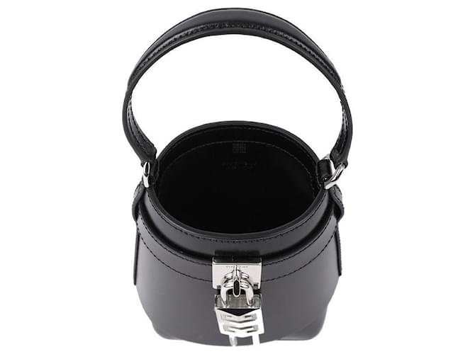 Givenchy Sharklock Box Leder Mikro-Eimer Tasche Schwarz - Ansicht 8