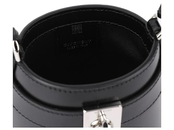 Givenchy Sharklock Box Leder Mikro-Eimer Tasche Schwarz - Ansicht 9