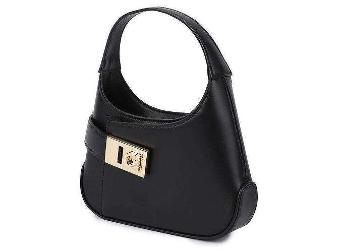 Salvatore Ferragamo Borsa Hobo a tracolla Nero - vista 4