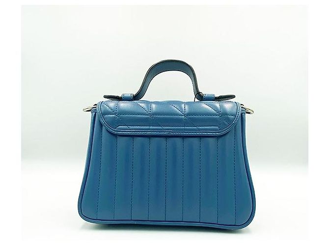 Gucci Borsa tote mini GG Marmont matelassé blu - vista 5