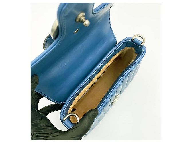 Gucci Borsa tote mini GG Marmont matelassé blu - vista 9