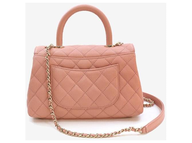 Chanel Coco Handle Caviar Piccolo Rosa Oro - vista 3