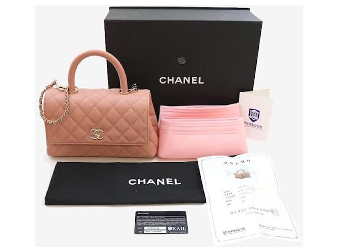 Chanel Coco Handle Caviar Piccolo Rosa Oro - vista 8