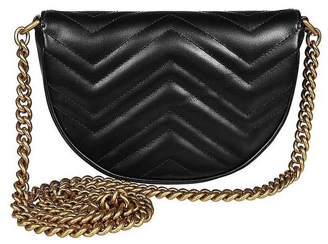Gucci Borsa Mini GG Marmont Matelassé con Catena DTDHT Nero - vista 6
