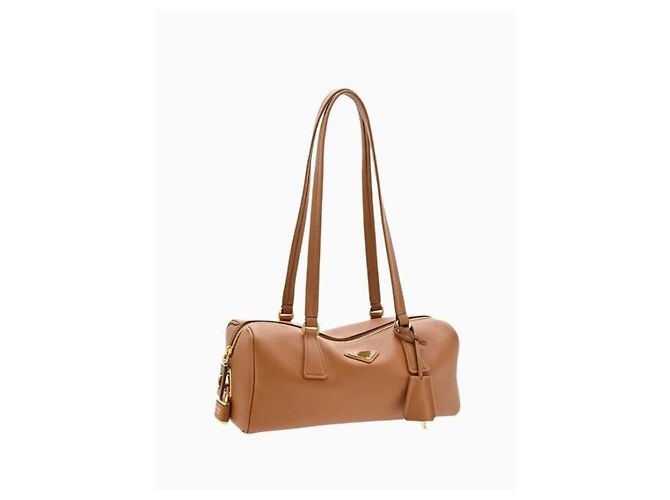 Prada Mittelgroße Leder-Handtasche Braun - Ansicht 4
