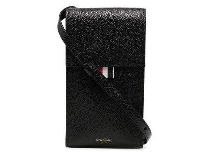Thom Browne Porta telefono a tracolla in pelle granata - vista 4