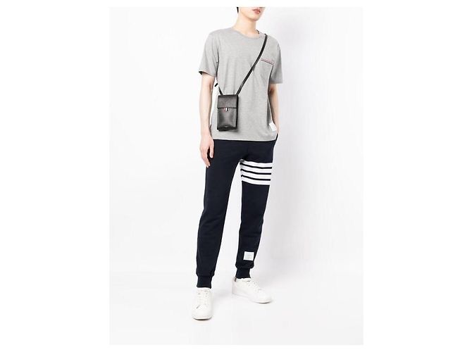 Thom Browne Porta telefono a tracolla in pelle granata - vista 5