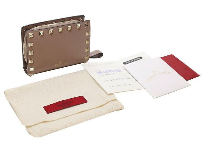 Valentino Billetera Compacta Rockstud Rosa Indie - vista 8