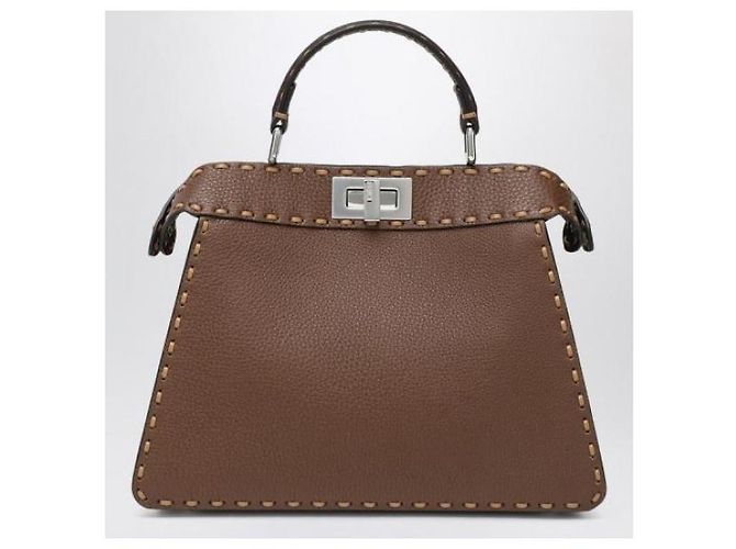 Fendi Borsa Peekaboo Small Vedi AYDI Marrone - vista 5