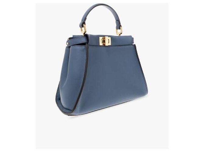 Fendi Bolso de cuero Peekaboo Mini AHJW Azul - vista 6