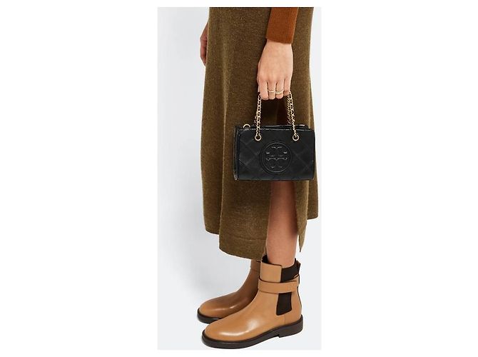 Tory Burch Mini borsa tote a catena Fleming Soft Nero - vista 5