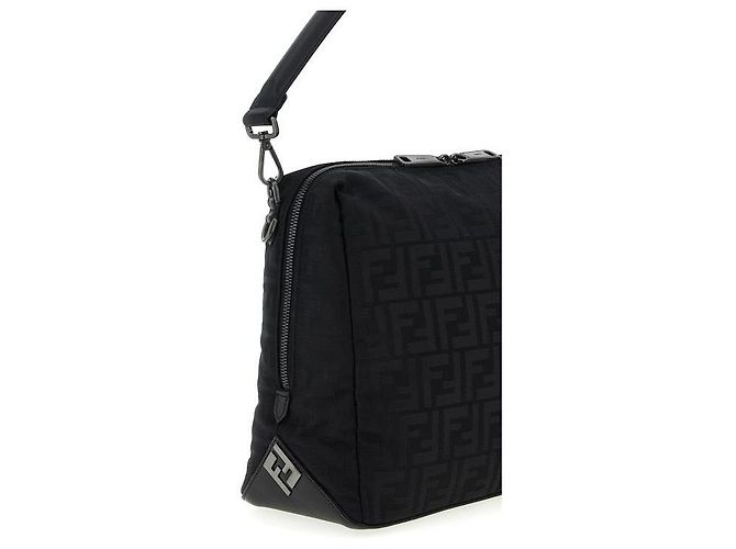 Fendi Grande borsa in nylon Nero - vista 6