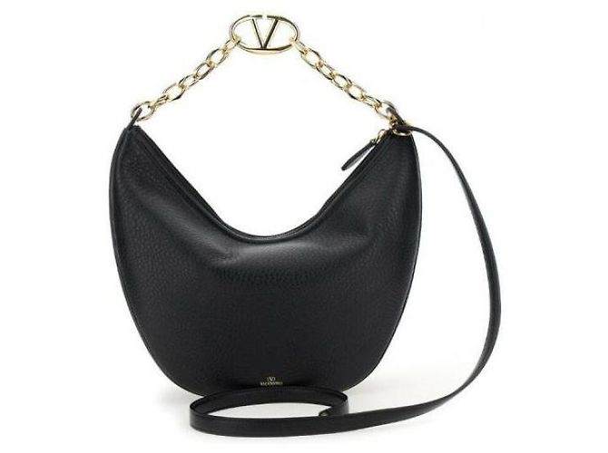 Valentino Borsa Hobo con Logo Nero - vista 4