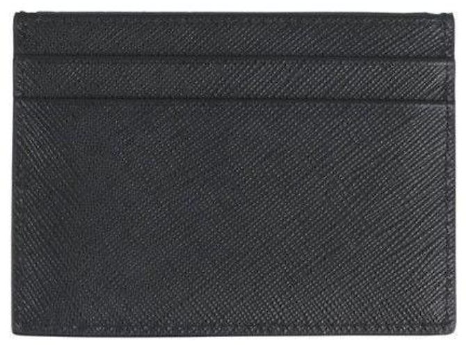 Prada Porta-cartões de couro Saffiano com logo triangular Preto - vista 3