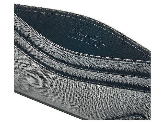 Prada Porta-cartões de couro Saffiano com logo triangular Preto - vista 6