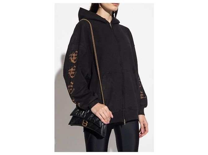 Balenciaga Borsa a catena trapuntata CRUSH XS Nero - vista 5