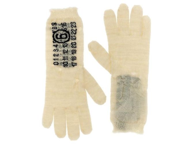 Maison Martin Margiela Wollhandschuhe Weiß - Ansicht 4