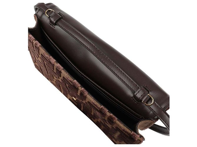 Fendi Borsa a Spalla Baguette Chain Marrone - vista 8