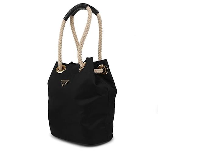 Prada Piccola borsa a secchiello in Re-Nylon Nero - vista 4