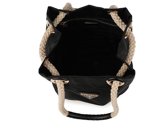 Prada Piccola borsa a secchiello in Re-Nylon Nero - vista 7