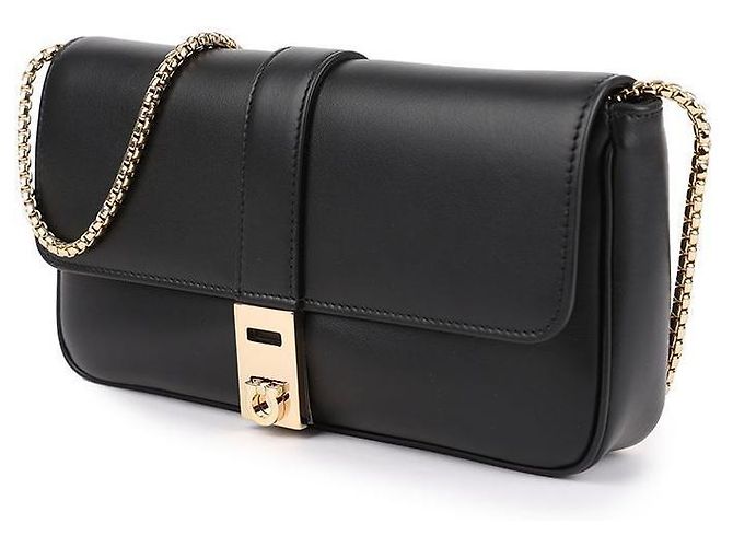 Salvatore Ferragamo Mini borsa a tracolla con catena Nero - vista 4