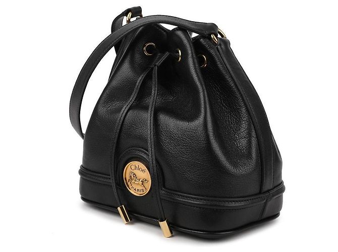 Chloé Bolsa bucket de couro Preto - vista 4
