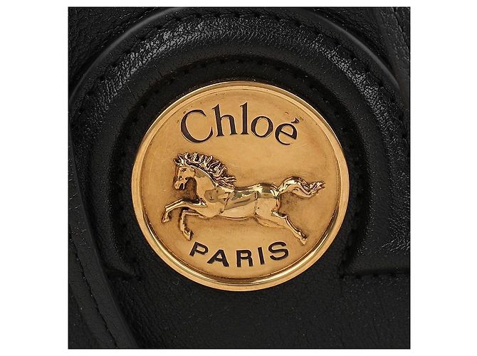 Chloé Bolsa bucket de couro Preto - vista 9