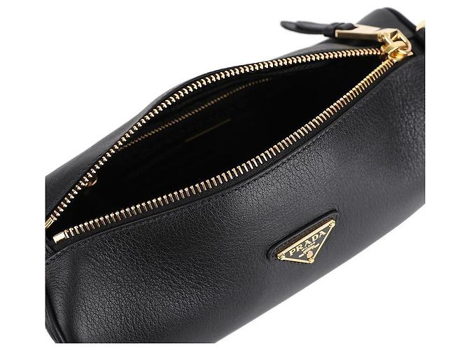 Prada Bolso de hombro de cuero suave para mujer con logo triangular - vista 8